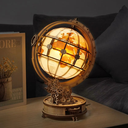 Wooden Globe Lamp
